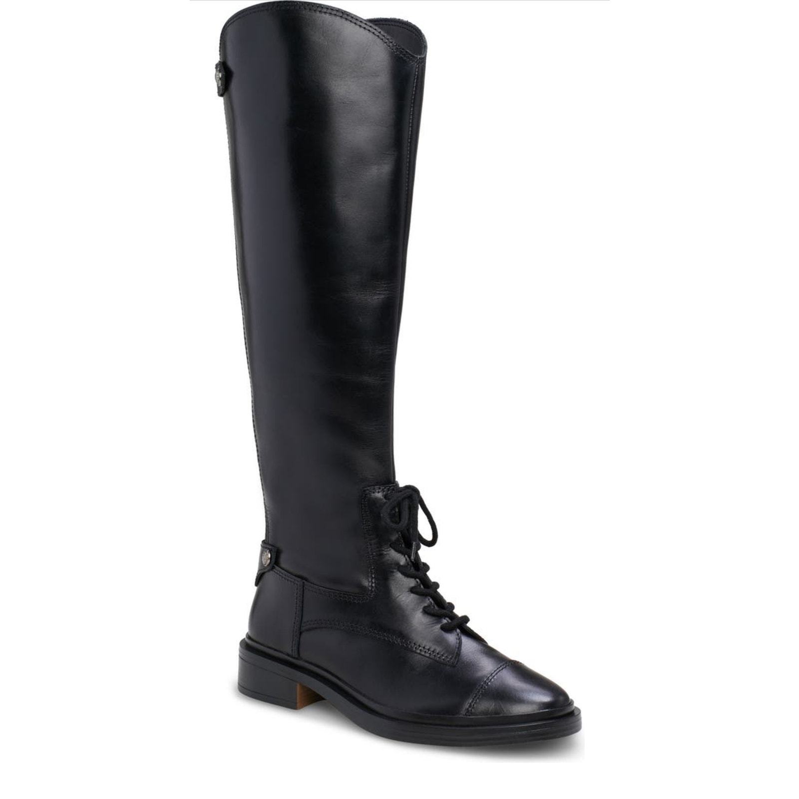New Vince Camuto Sirdola Riding Boot In Black Leather Women's Size 6.5